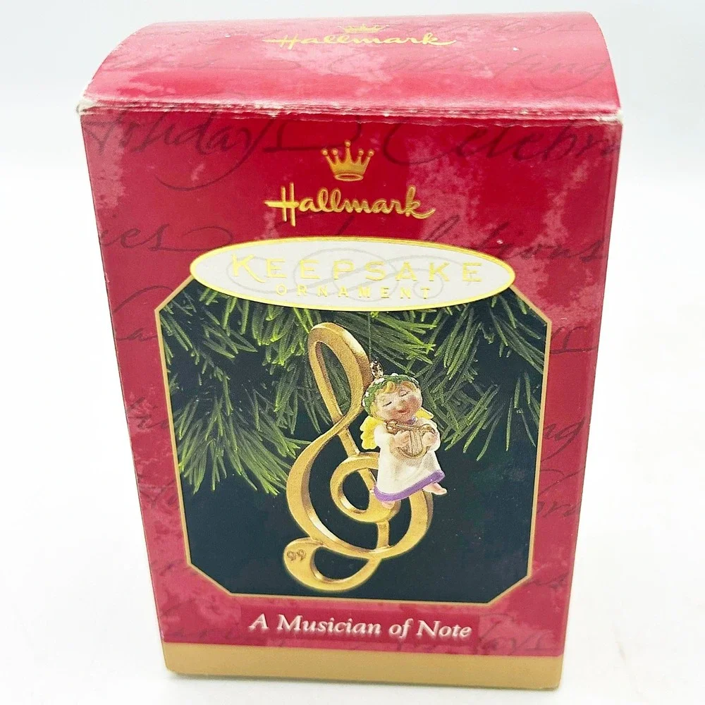 A Musician of Note 1999 Hallmark Ornament Angel with Harp